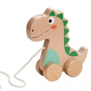 Traukiamas medinis žaislas su virvele Dino